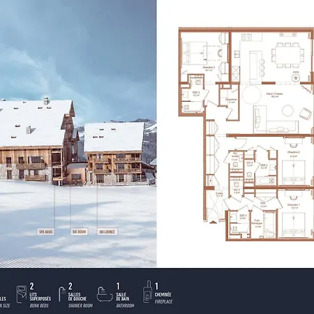 Apartment Antares Naos 303 - Luxury Inski Out Meribel